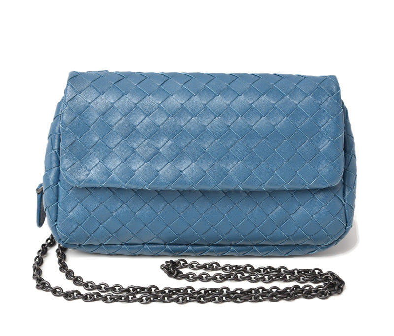 Bottega Veneta Nappa Shoulder/Clutch Bag Blue in Great Condition