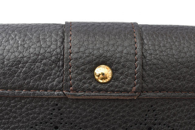 Louis Vuitton Mahina Long Wallet Portefeuille Iris Black M58163 in Great Condition