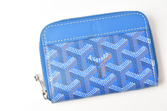 Goyard Coin Case/Card Holder, Blue in Excellent Condition