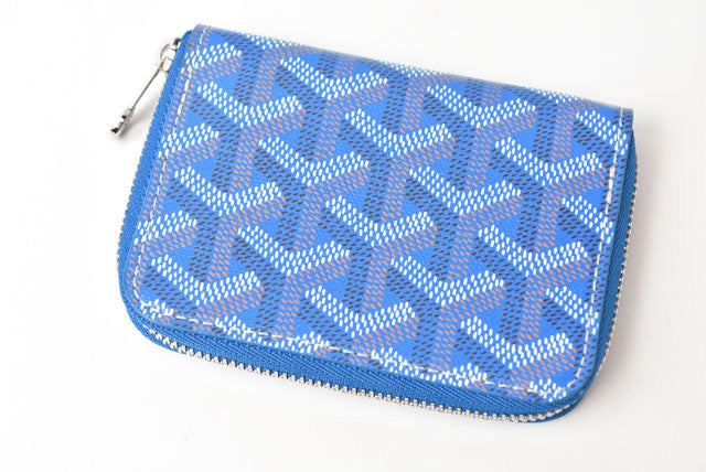 Goyard Coin Case/Card Holder, Blue