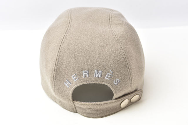 Hermes Cashmere Baseball Cap Unisex Gray