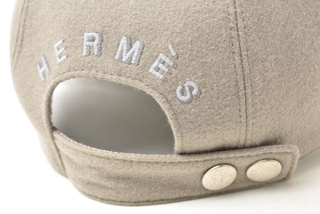 Hermes Cashmere Baseball Cap Unisex Gray