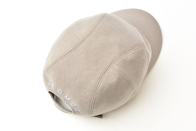 Hermes Cashmere Baseball Cap Unisex Gray