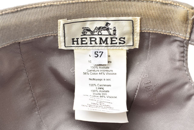 Hermes Cashmere Baseball Cap Unisex Gray