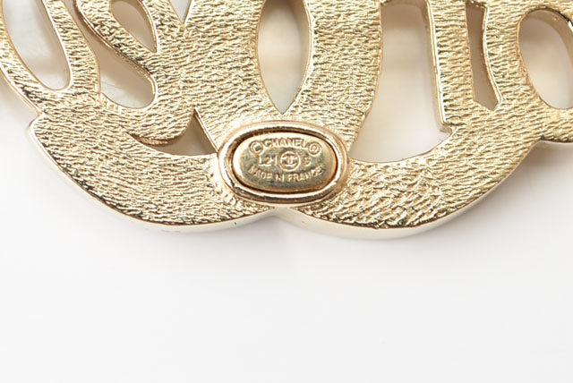 Chanel Brooch with Rhinestones and Coco Mark, Gold