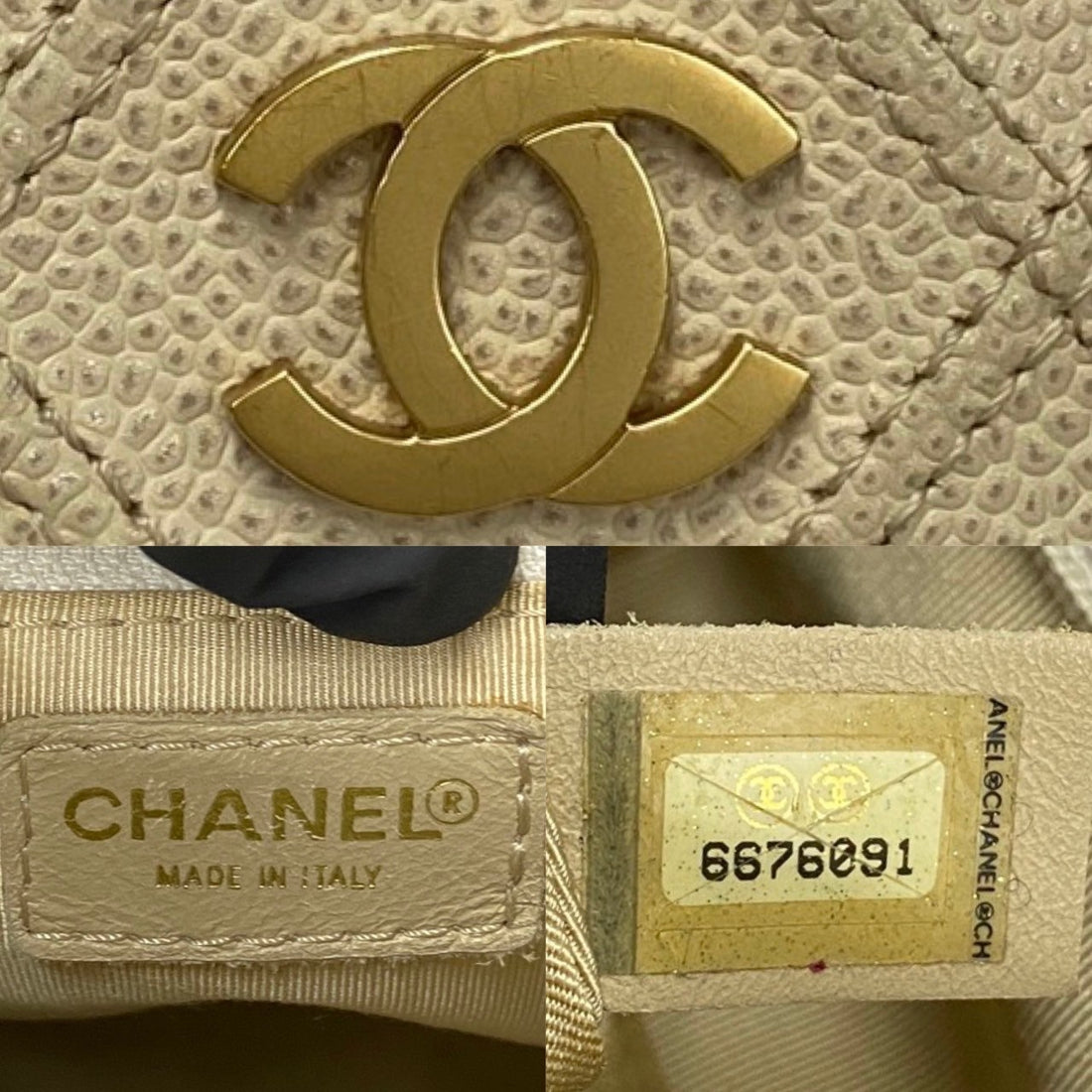 Chanel CC Caviar Shoulder Bag  Leather Shoulder Bag in Very Good Condition