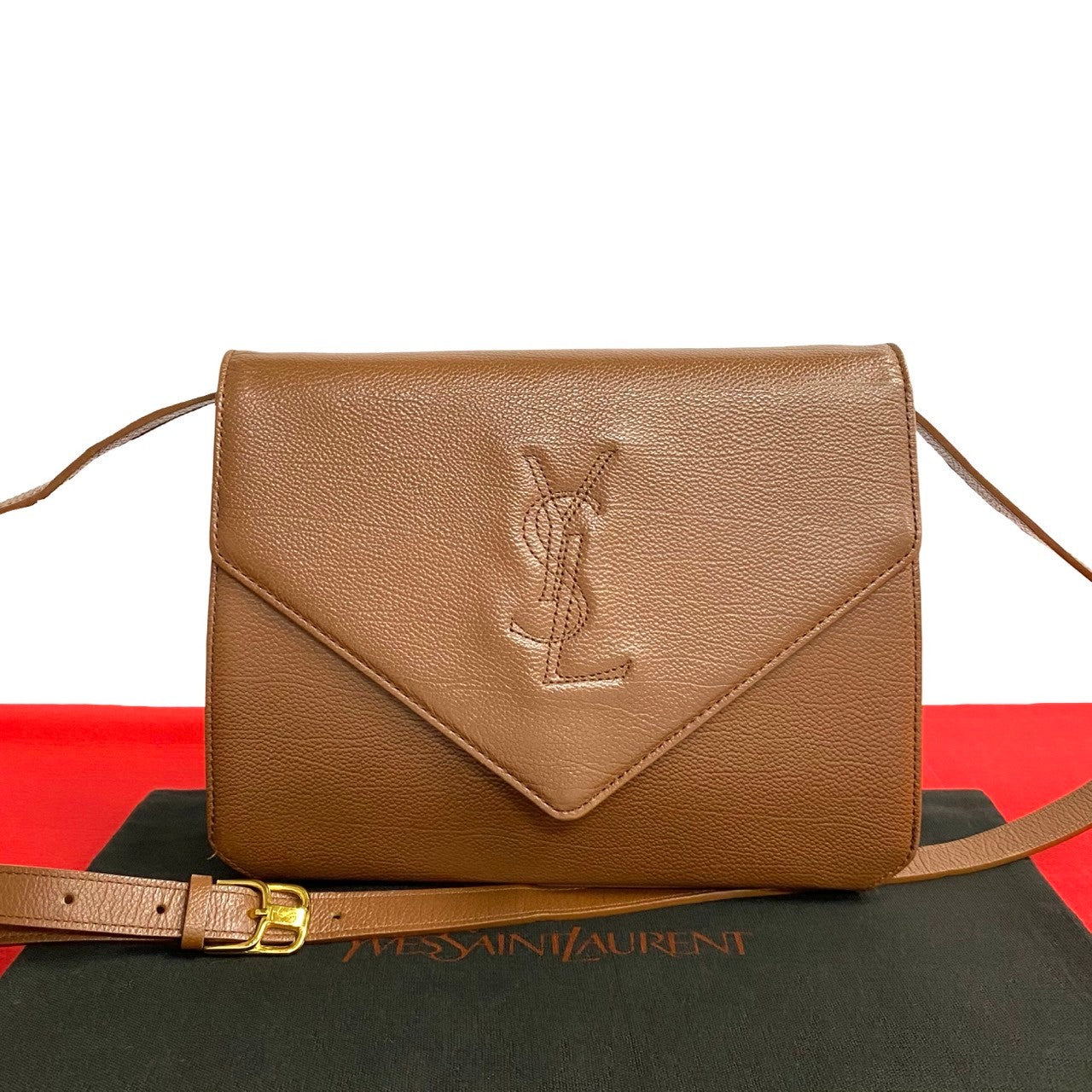Yves Saint Laurent Logo Stitch Shoulder Bag Leather Shoulder Bag 无法识别 in Good condition