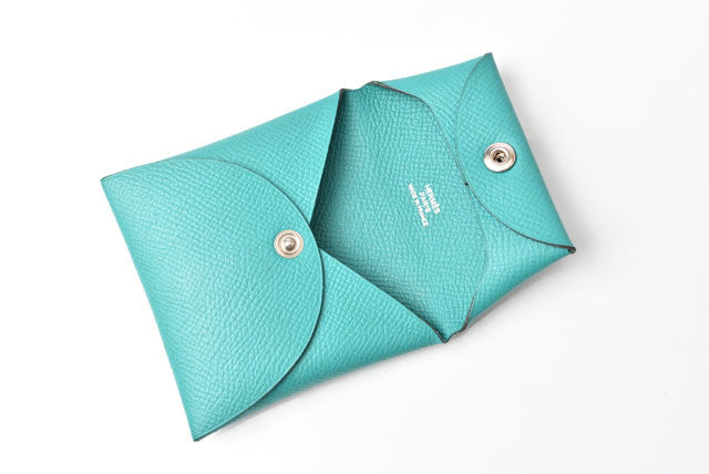 Hermes Bastia Coin Case Turquoise in Pristine Condition