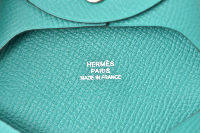 Hermes Bastia Coin Case Turquoise in Pristine Condition