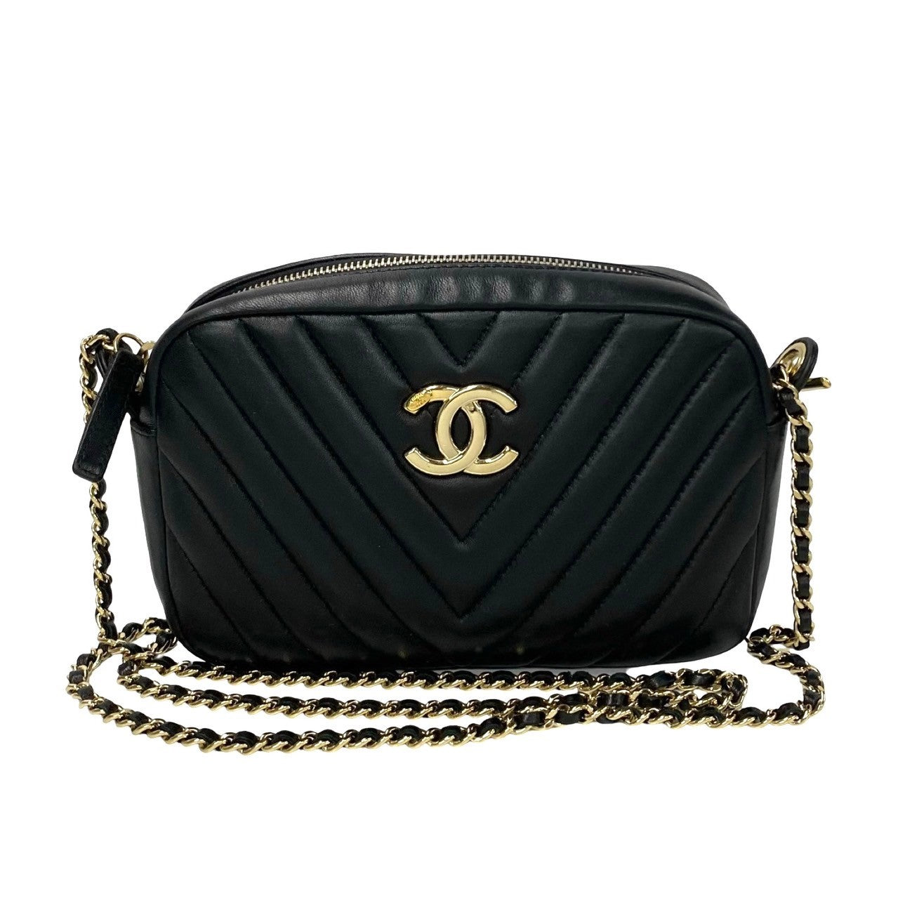 Chanel V Stitch Coco Lambskin Chain Shoulder Bag Leather Shoulder Bag 20S in Excellent condition