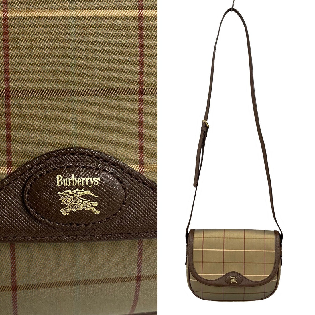 Burberry Check Canvas Crossbody Bag Canvas Crossbody Bag in Very Good Condition