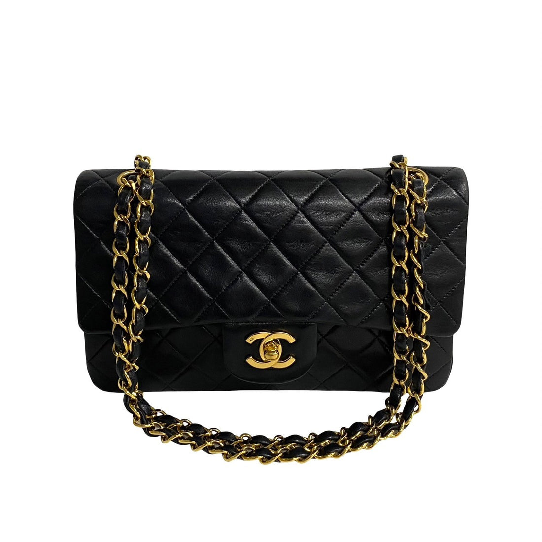 Chanel Matelasse Double Flap Leather Shoulder Bag