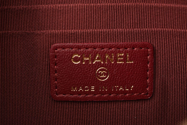 Chanel Red Velvet Clutch Bag/Flat Pouch