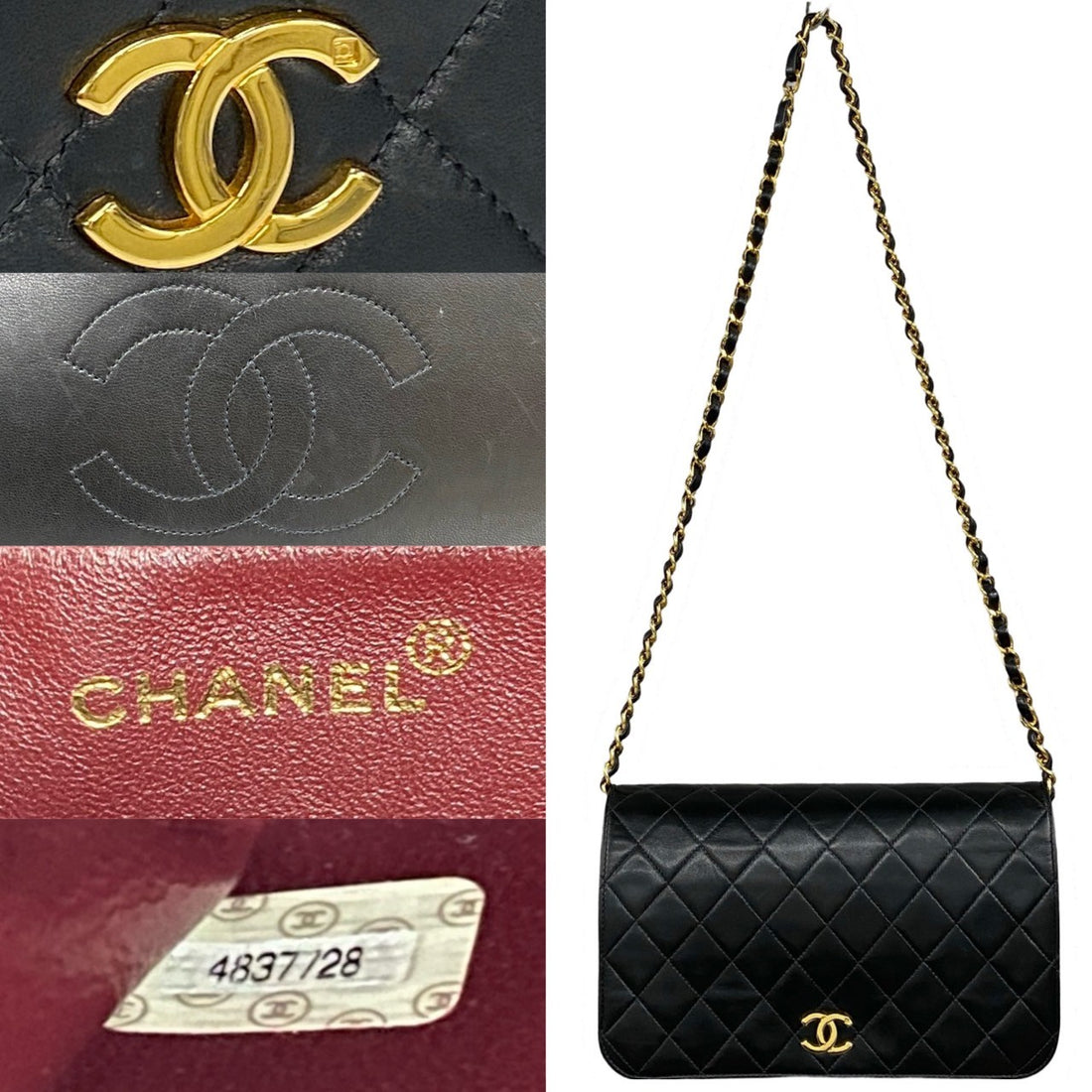 Chanel CC Full Flap Chain Bag  Leather Crossbody Bag in Very Good Condition