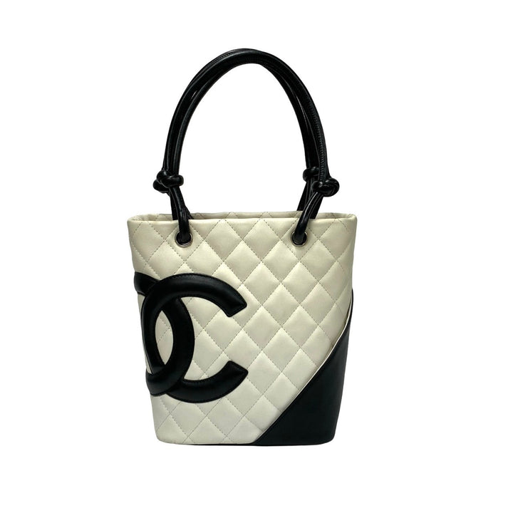 Chanel Cambon Ligne Black Quilted Tote Bag Leather Tote Bag in Very Good Condition