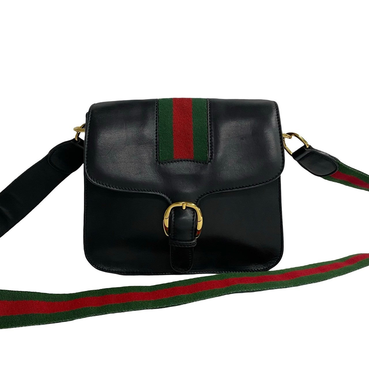 Gucci Leather Web Crossbody Bag Leather Crossbody Bag in Very Good Condition