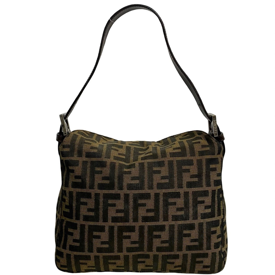 Fendi Zucca Canvas Leather Shoulder Bag Canvas Shoulder Bag 222826425009 in Very Good Condition