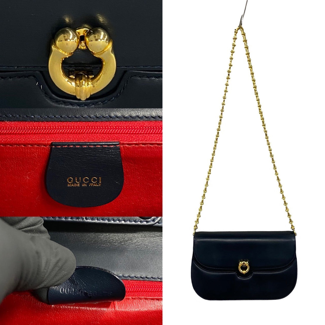 Gucci Leather Chain Crossbody Bag  Leather Crossbody Bag