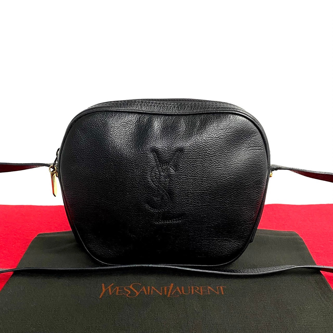 Yves Saint Laurent Leather Logo Camera Bag Leather Crossbody Bag in Good condition