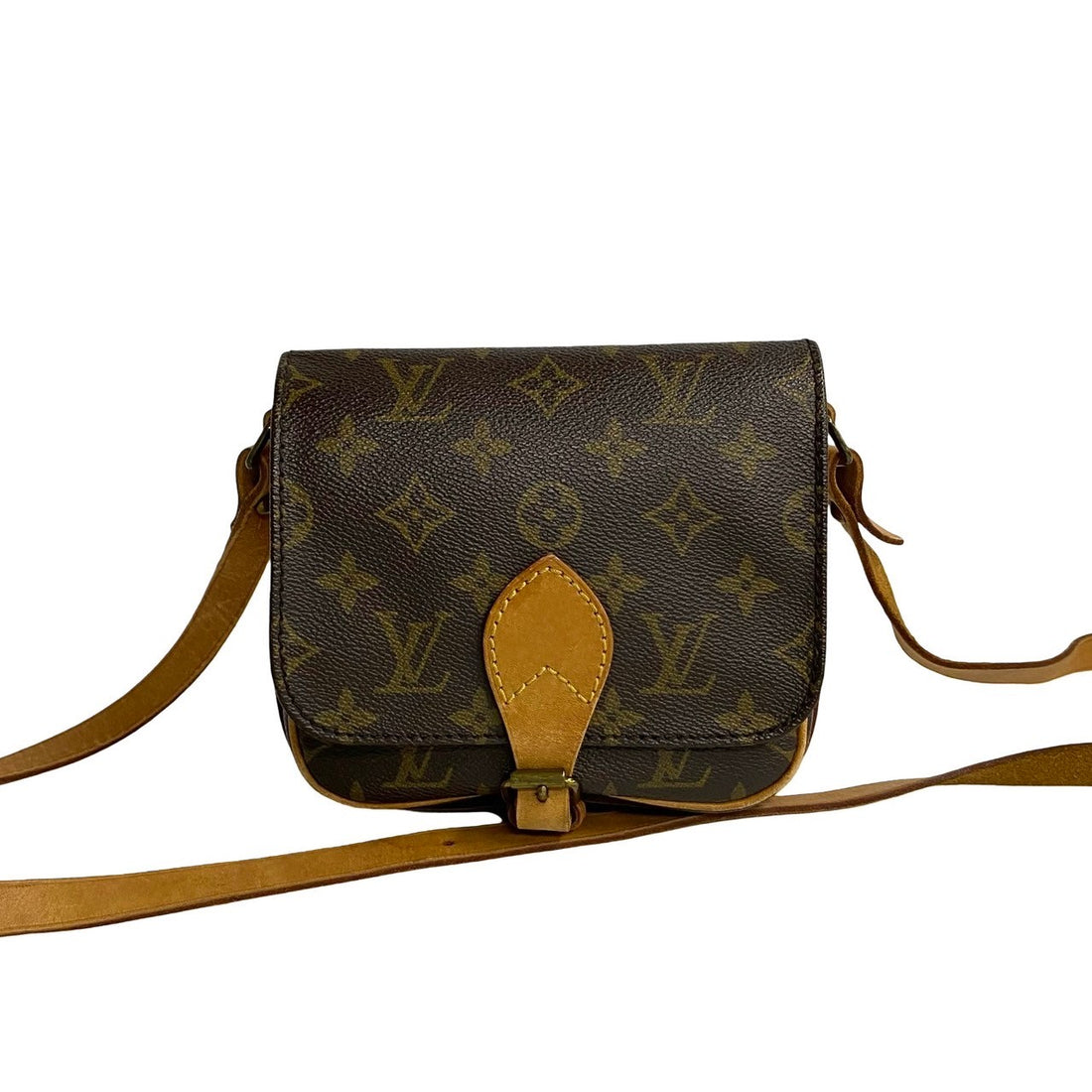 Louis Vuitton Mini Cartouchiere Canvas Shoulder Bag M51254 in Very Good Condition