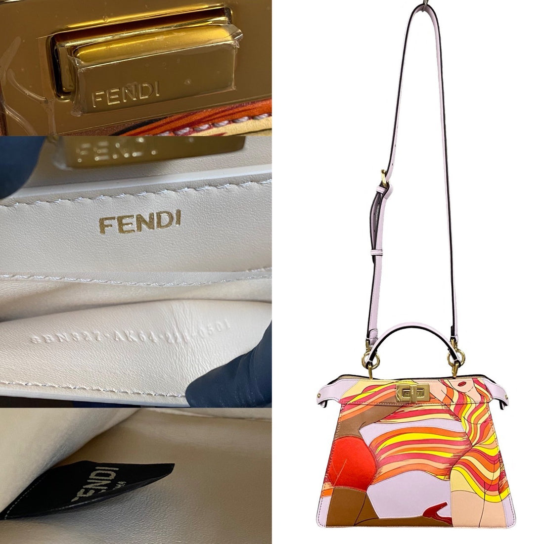 Fendi Peekaboo Iseeu Small Leather 2way Handbag Leather Shoulder Bag 8BN327 in Great Condition