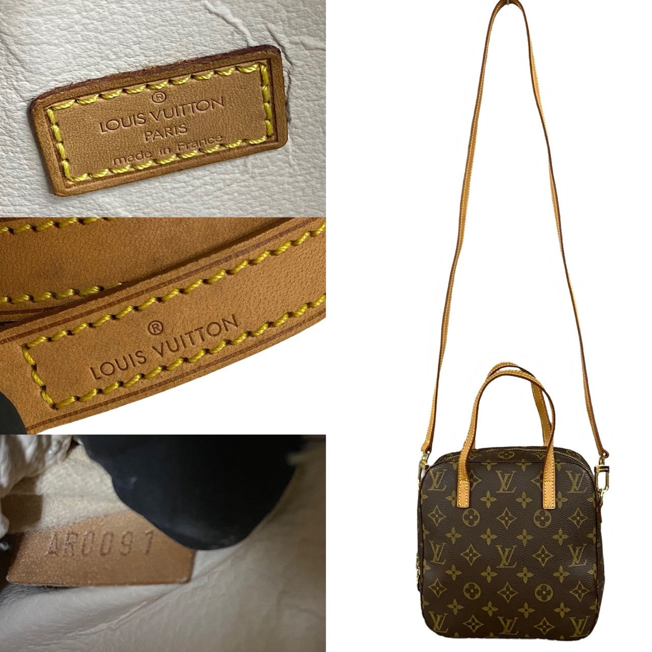 Louis Vuitton Spontini Canvas Handbag M47500 in Very Good Condition