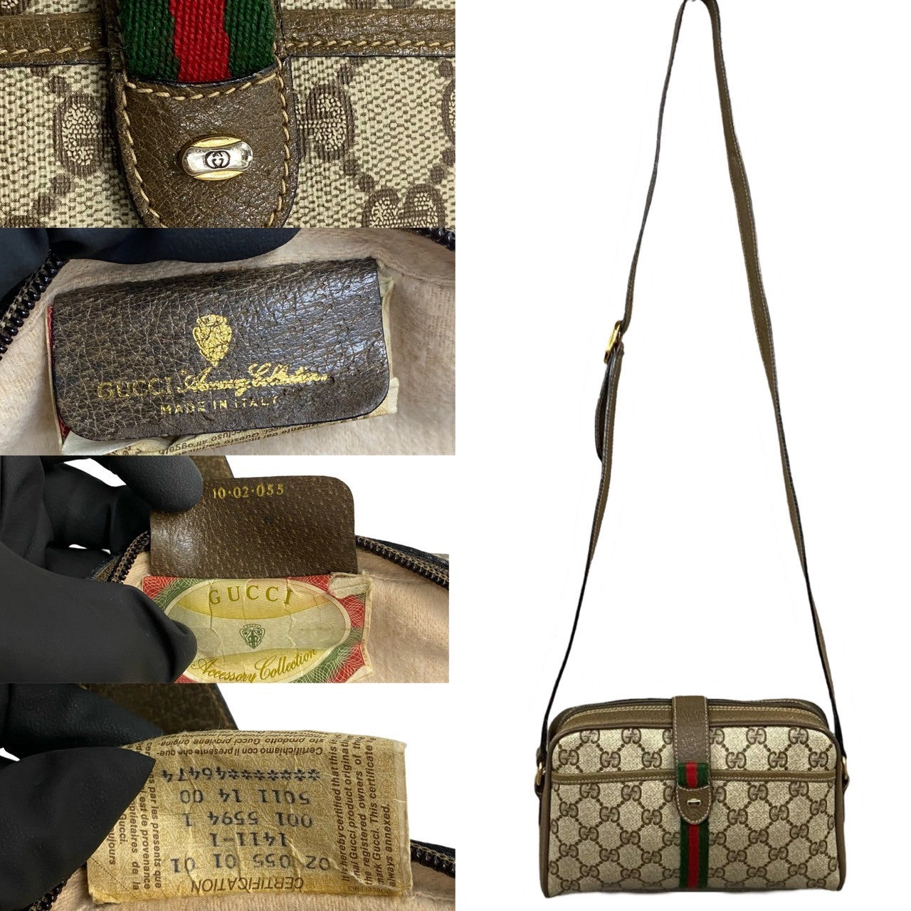 Gucci GG Canvas Web Crossbody Bag  Canvas Crossbody Bag in Great Condition