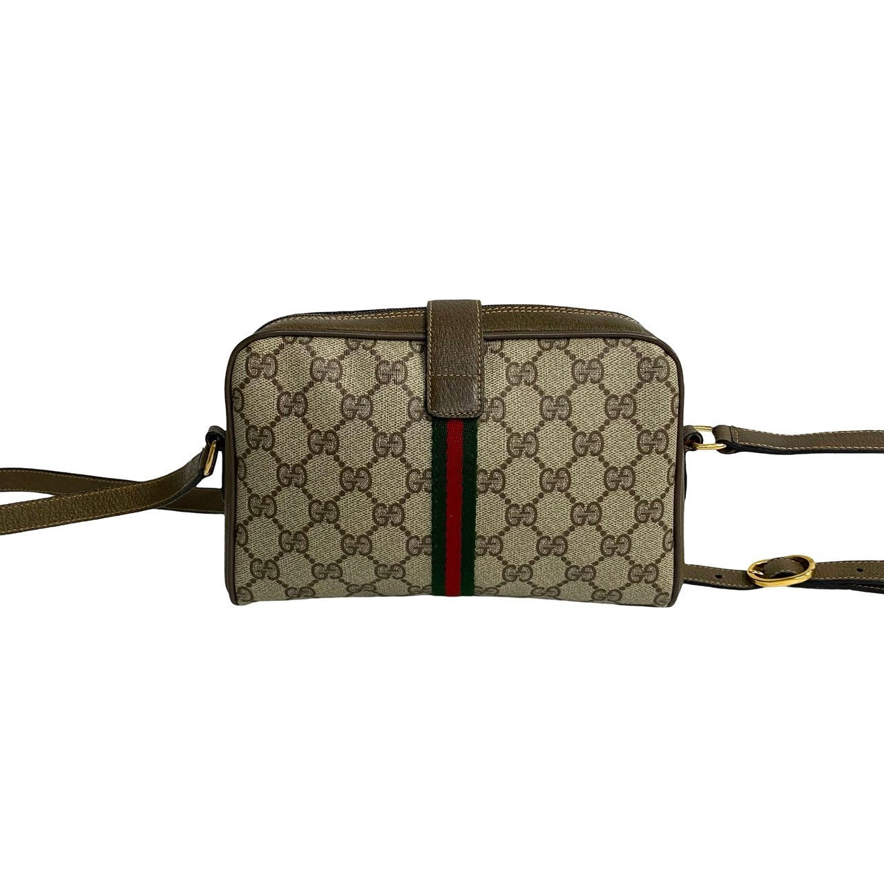 Gucci GG Canvas Web Crossbody Bag  Canvas Crossbody Bag in Great Condition