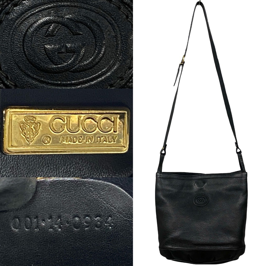 Gucci Gucci Old Vintage Micro Gg Logo Pattern Leather Shoulder Bag Leather Shoulder Bag 001140934