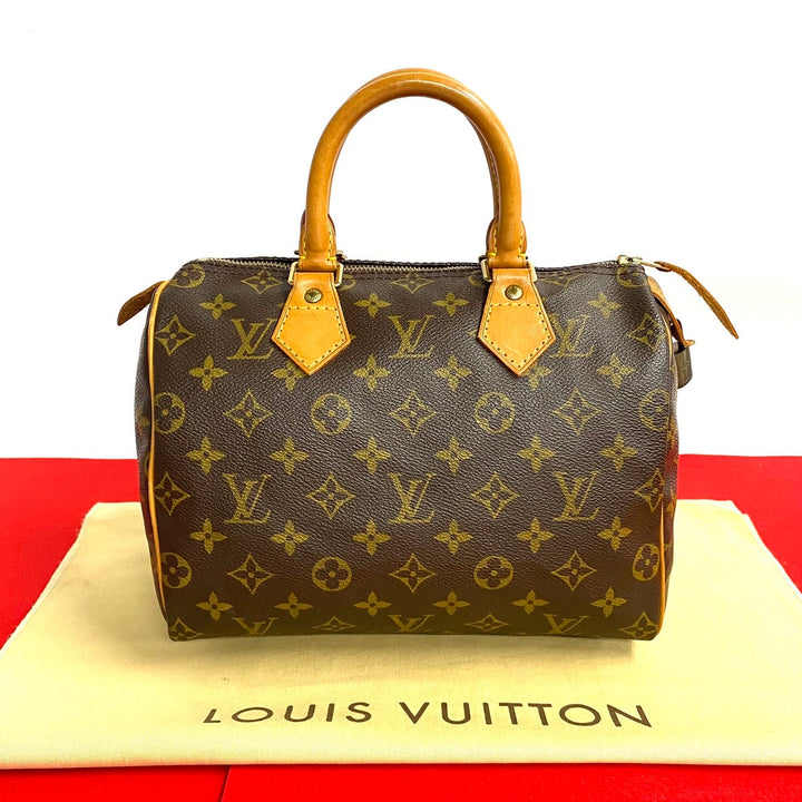 Louis Vuitton Speedy 25 Canvas Handbag M41528 in Very Good Condition