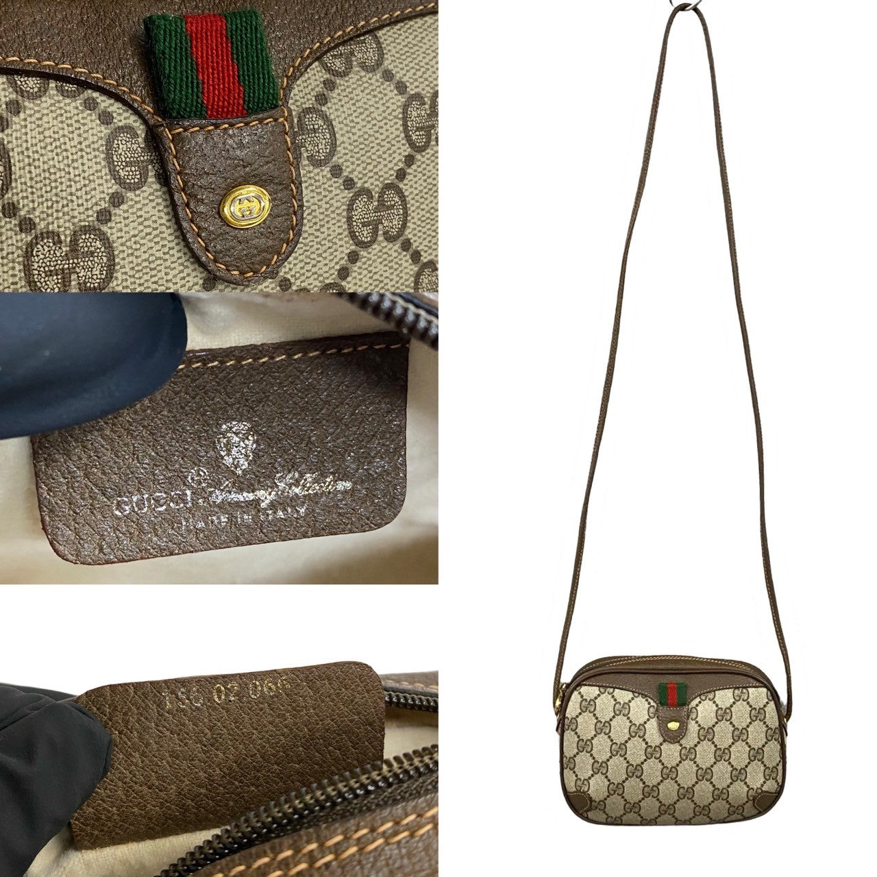 Gucci GG Canvas Web Crossbody Bag  Canvas Crossbody Bag in Very Good Condition