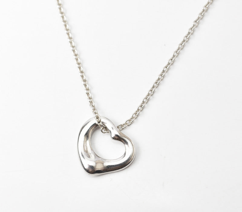 Tiffany & Co Elsa Peretti Open Teardrop Silver Necklace