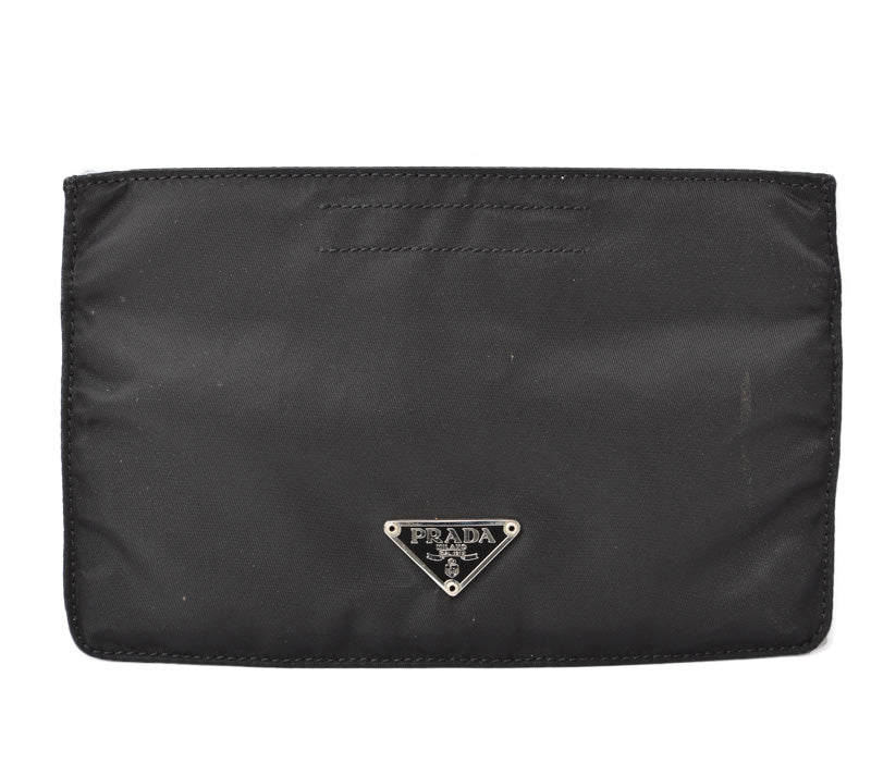 Prada Nylon Flat Pouch/Cosmetic Pouch Black