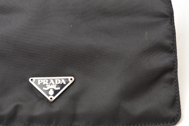 Prada Nylon Flat Pouch/Cosmetic Pouch Black