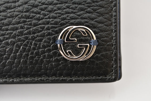 Gucci Leather Bifold Wallet Men Interlocking G Bicolor in Great Condition