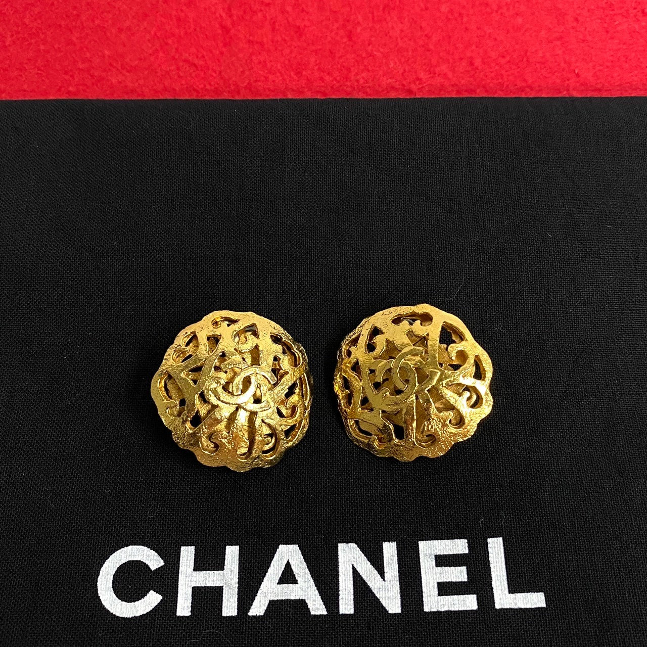 Chanel CC Clip On Earrings Metal Earrings in Very Good Condition