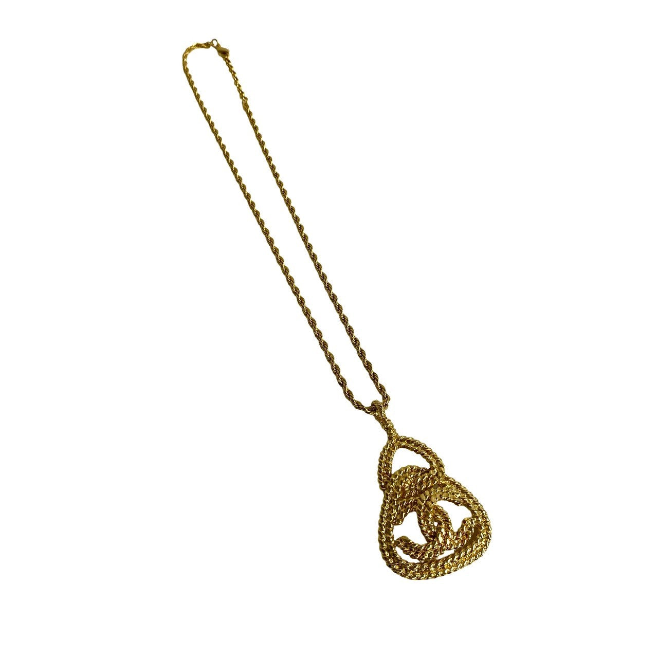 Chanel Rope Chain CC Pendant Necklace Metal Necklace in Very Good Condition