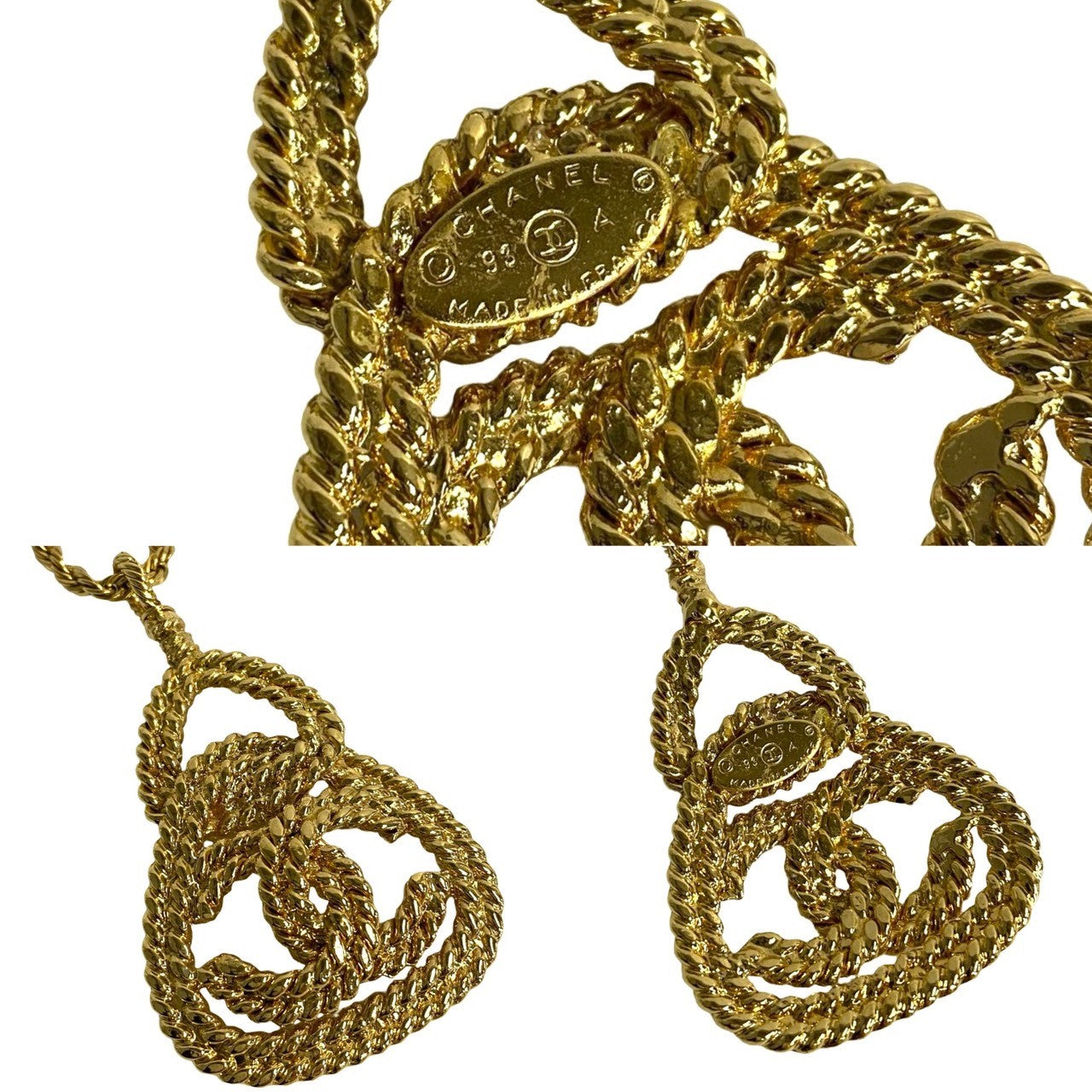 Chanel Rope Chain CC Pendant Necklace Metal Necklace in Very Good Condition