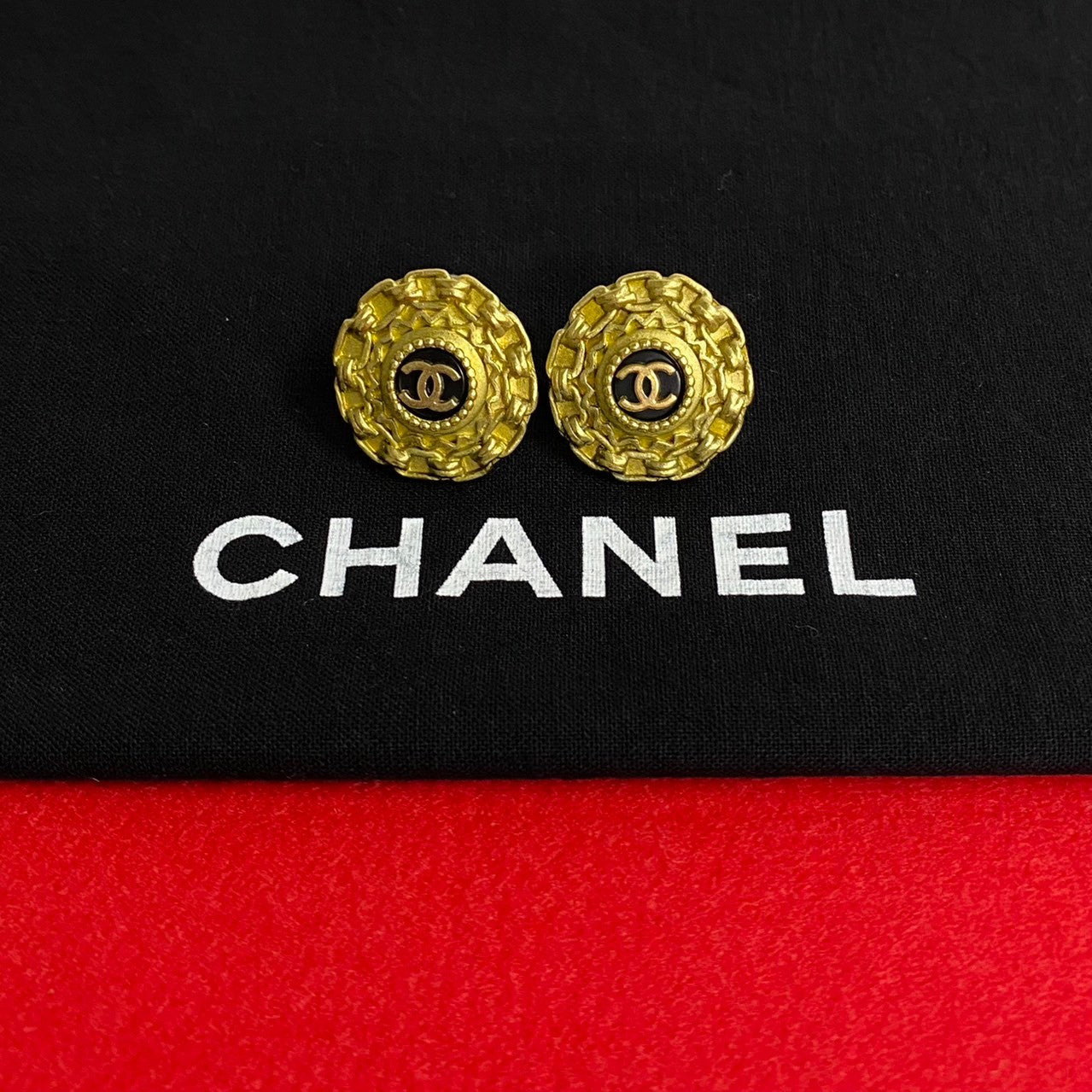 Chanel CC Clip On Earrings Metal Earrings in Very Good Condition