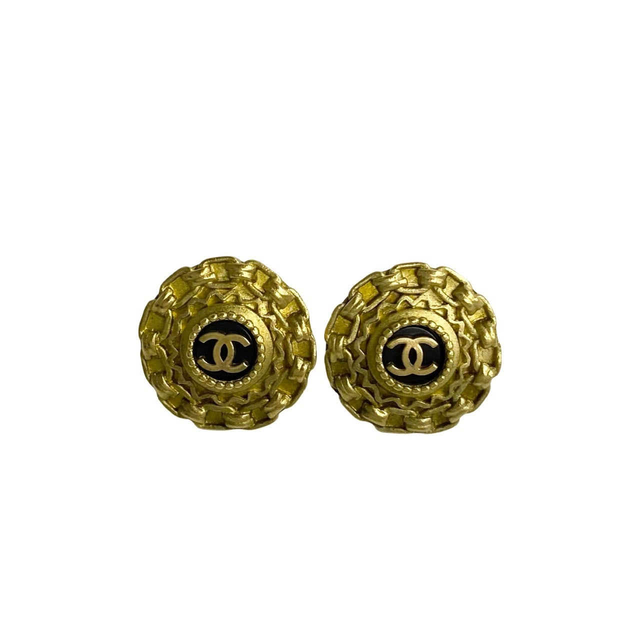 Chanel CC Clip On Earrings Metal Earrings in Very Good Condition