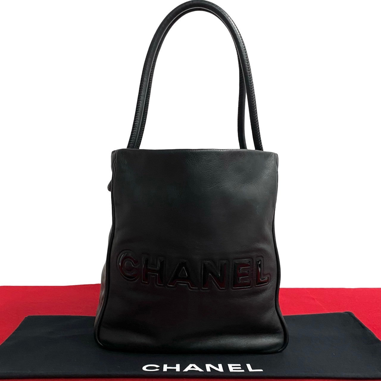 Chanel Leather Camellia Tote Bag Leather Tote Bag in Very Good Condition