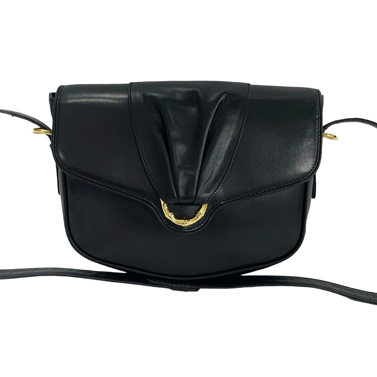 Gucci Vintage Leather Shoulder Bag Black