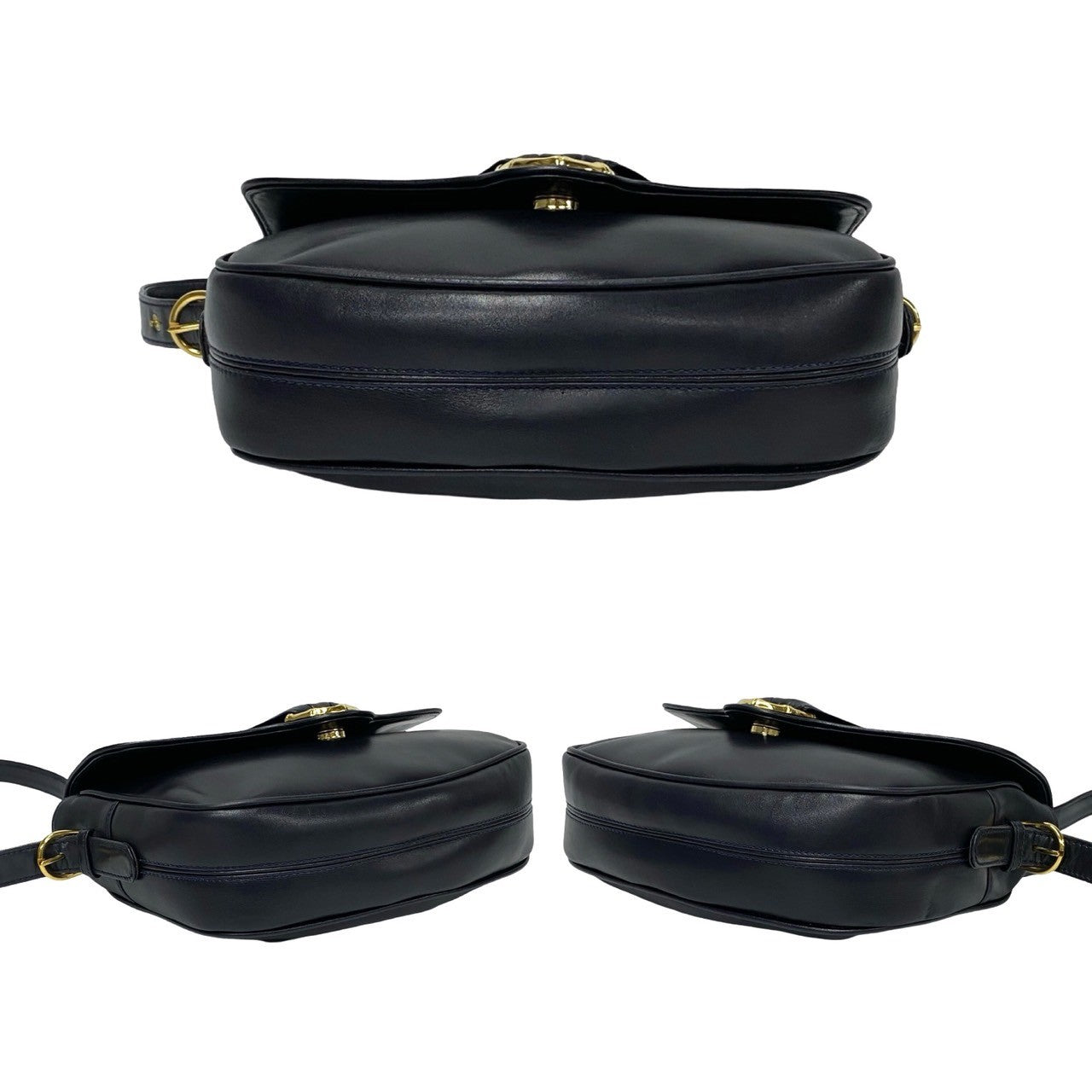 Gucci Vintage Leather Shoulder Bag Black