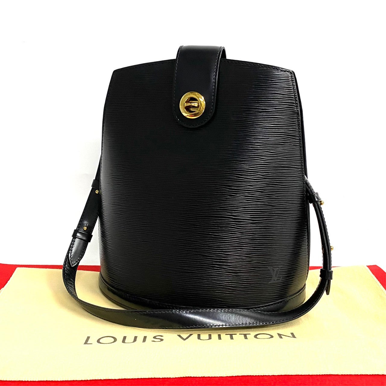 Louis Vuitton Epi Leather Shoulder Bag Black