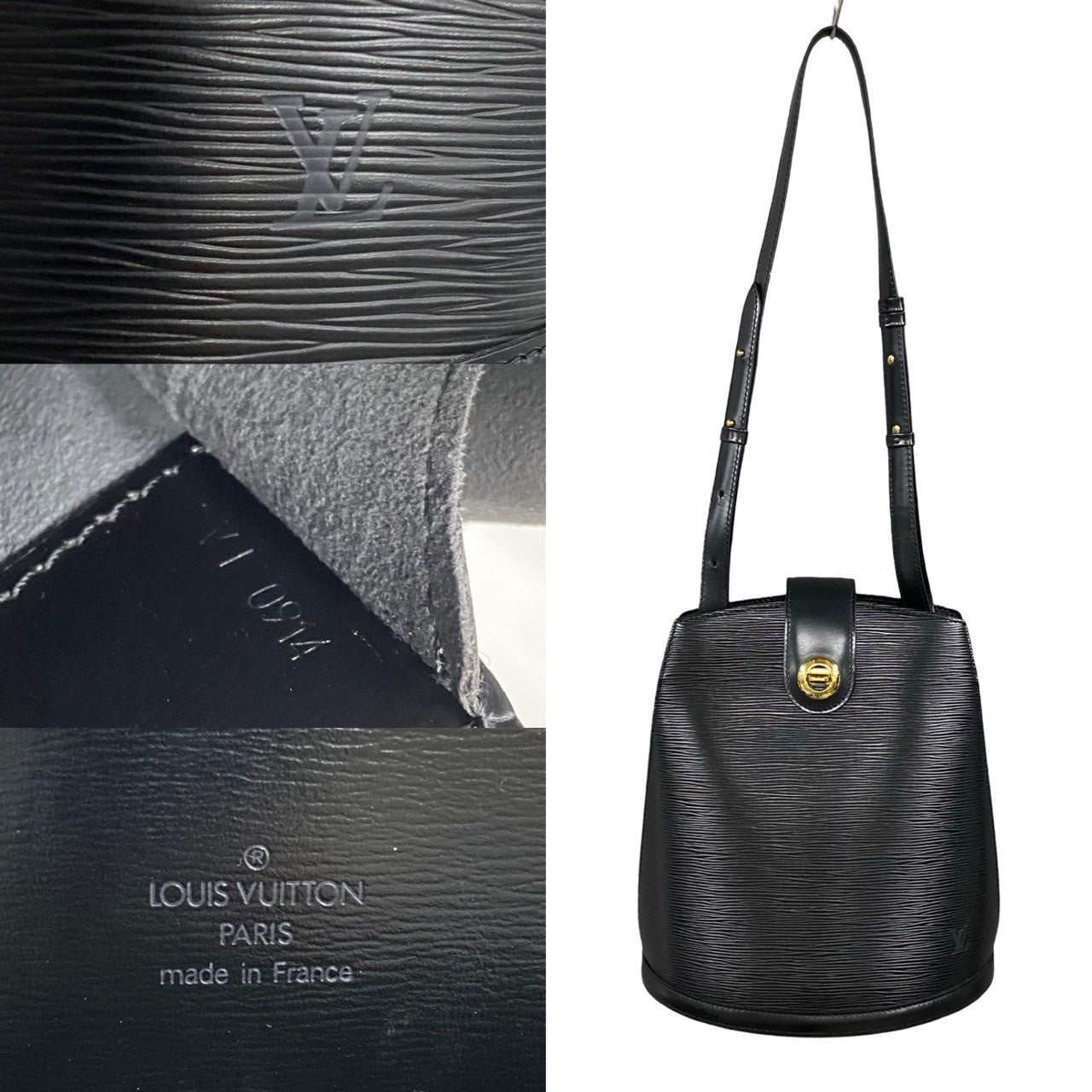 Louis Vuitton Epi Leather Shoulder Bag Black