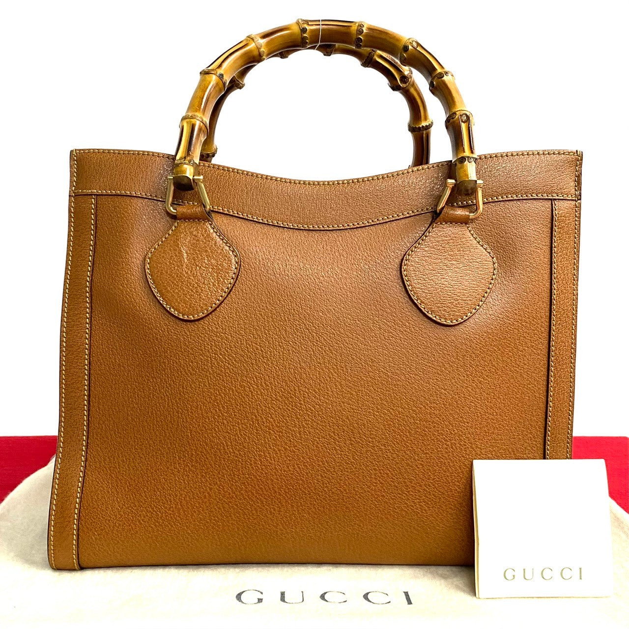 Gucci Vintage Bamboo Leather Tote Bag