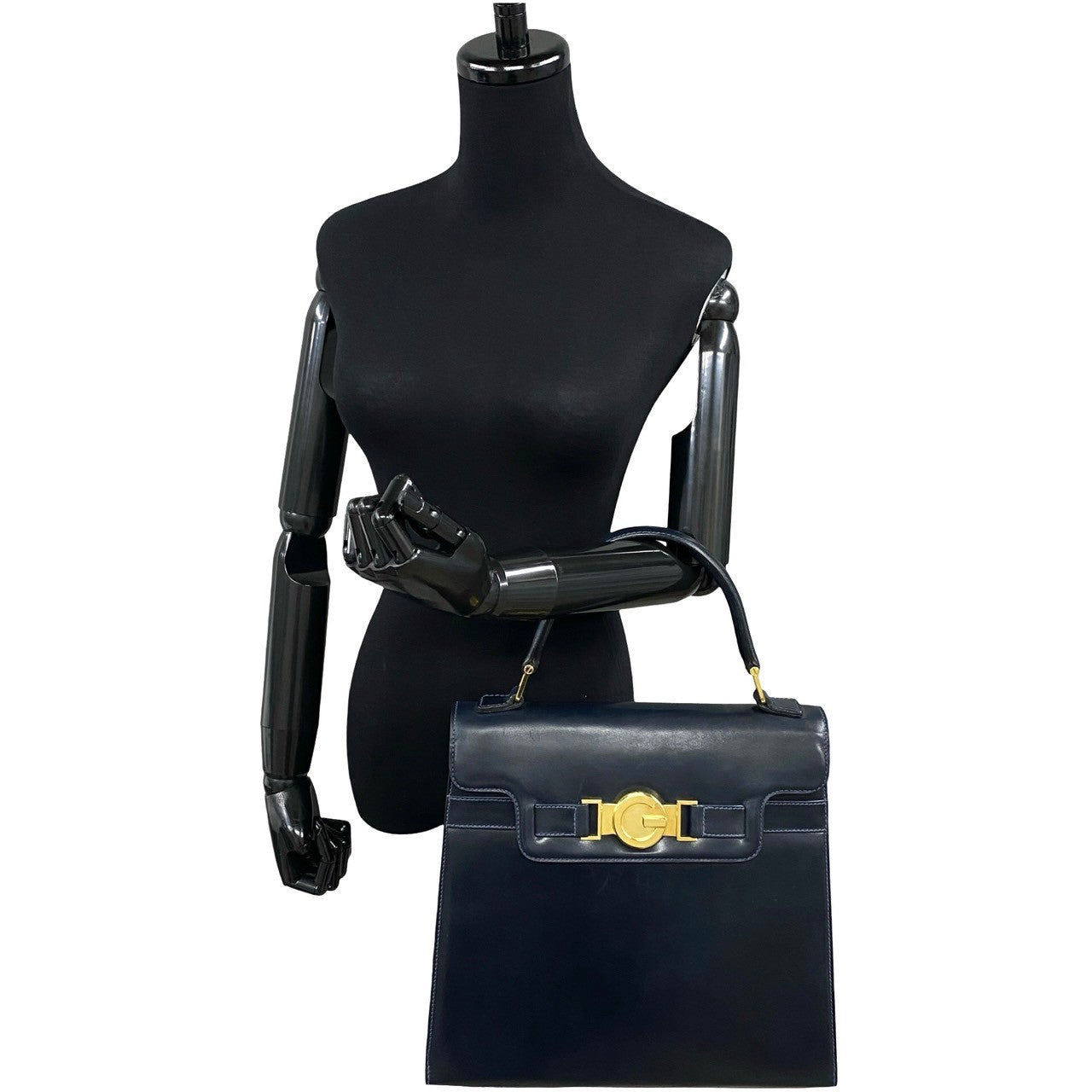 Gucci Vintage Leather Handbag Navy