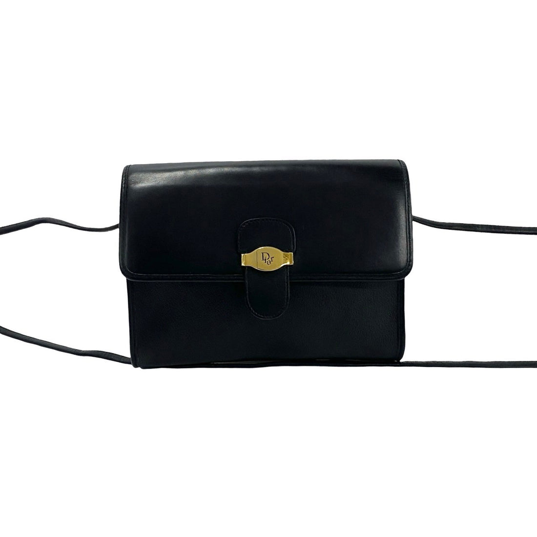 Christian Dior Leather Shoulder Bag Black