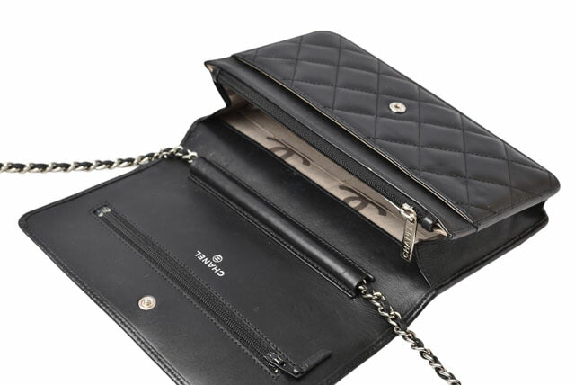 Chanel Chain Wallet Long Wallet Black