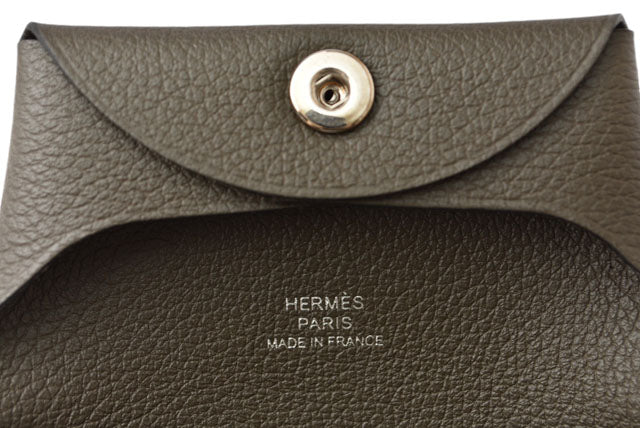 Hermes Chevre Coin Case Dark Brown